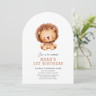 Niedliche Lion Safari Einladung zum Geburtstag