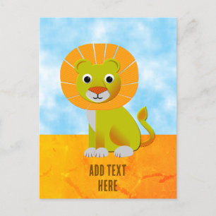 Niedliche Lion Zeichne Vintag Print Custom Postkarte