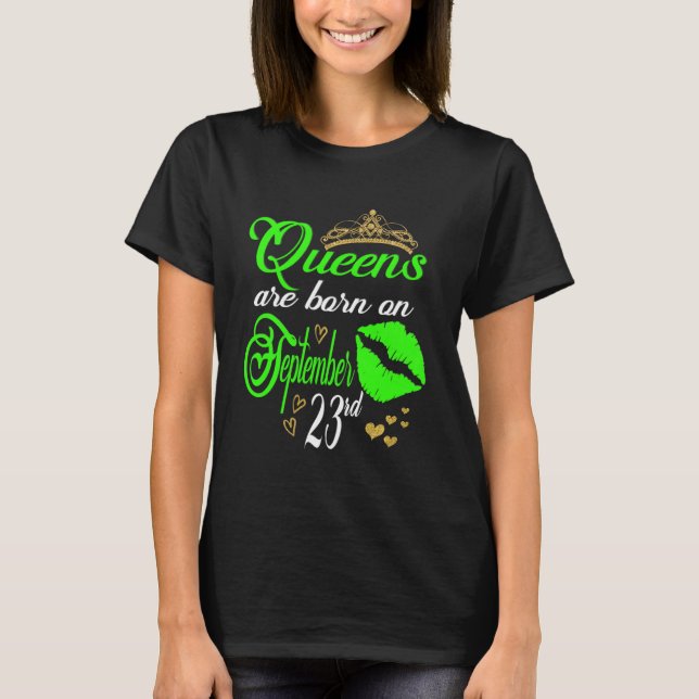 Niedliche Lip Print Queens sind am 23. September G T-Shirt (Vorderseite)