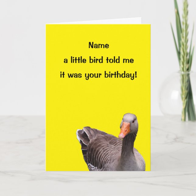 Niedliche Little Bird Funny Happy Birthday Card Karte (Vorderseite)