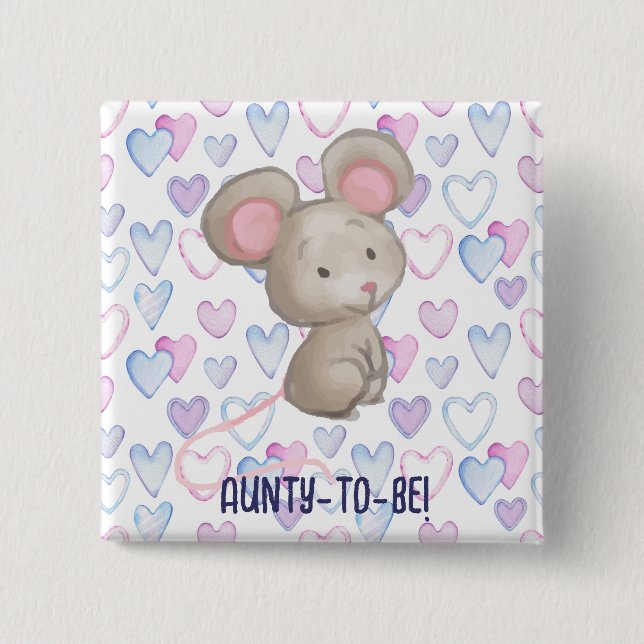 Niedliche Little Blue Aunty als Niedliche Baby-Dus Button (Vorderseite)