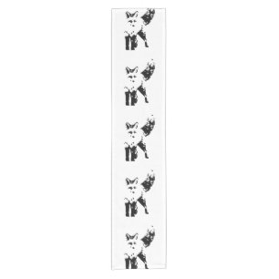 Niedliche Little Fox Animal Silhouette Art Kurzer Tischläufer