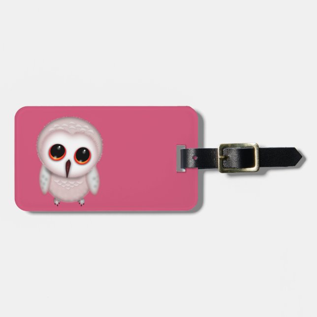 Niedliche Little Owl Illustration Gepäckanhänger (Vorderseite horizontal)