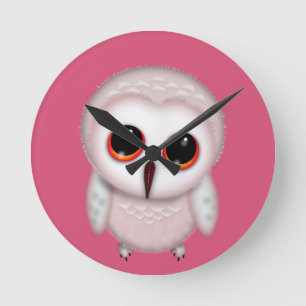 Niedliche Little Owl Illustration Runde Wanduhr