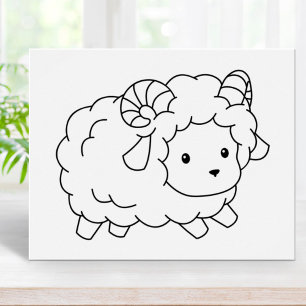 Niedliche Little Sheep Ram Coloring Page Poster