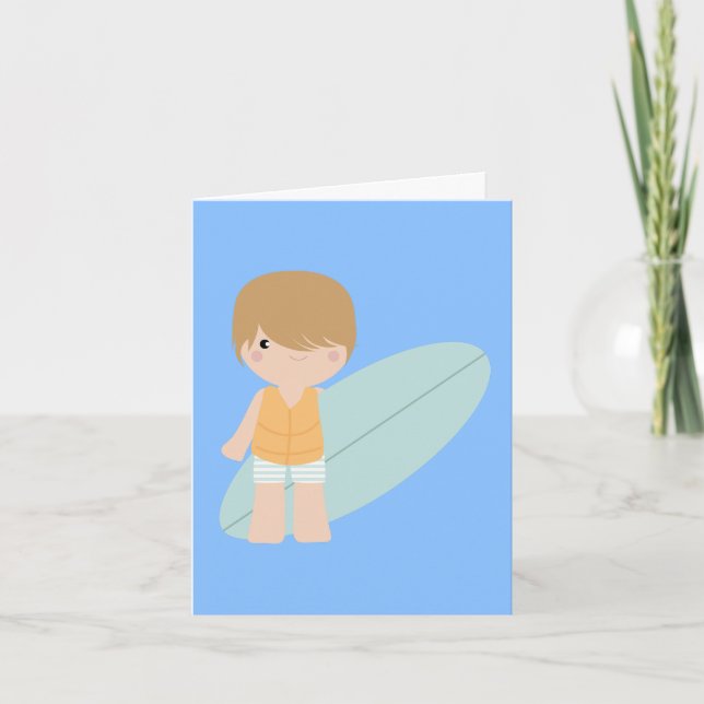 Niedliche Little Surfer Note Card (Vorderseite)
