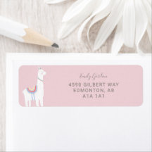 Niedliche Llama-Babydusche, rosa und braun