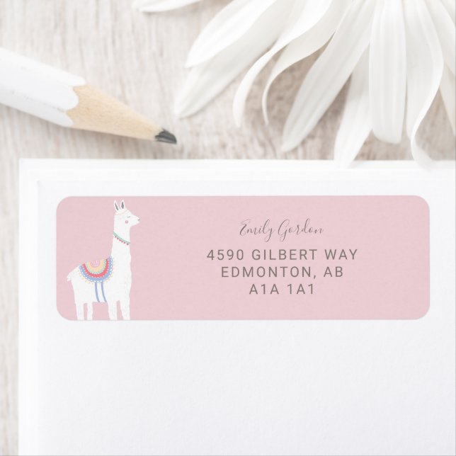 Niedliche Llama-Babydusche, rosa und braun (Insitu)