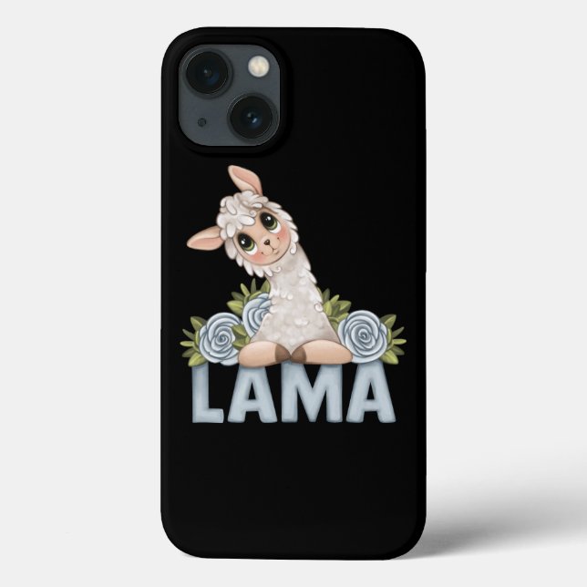 NIEDLICHE LLAMA FLORAL Case-Mate iPhone Fall Hülle (Rückseite)