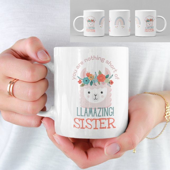 NIEDLICHE LLAMA Sie sind Phantastische SCHWESTER A Kaffeetasse (Von Creator hochgeladen)