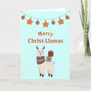 Niedliche Llama Weihnachtskarte Feiertagskarte