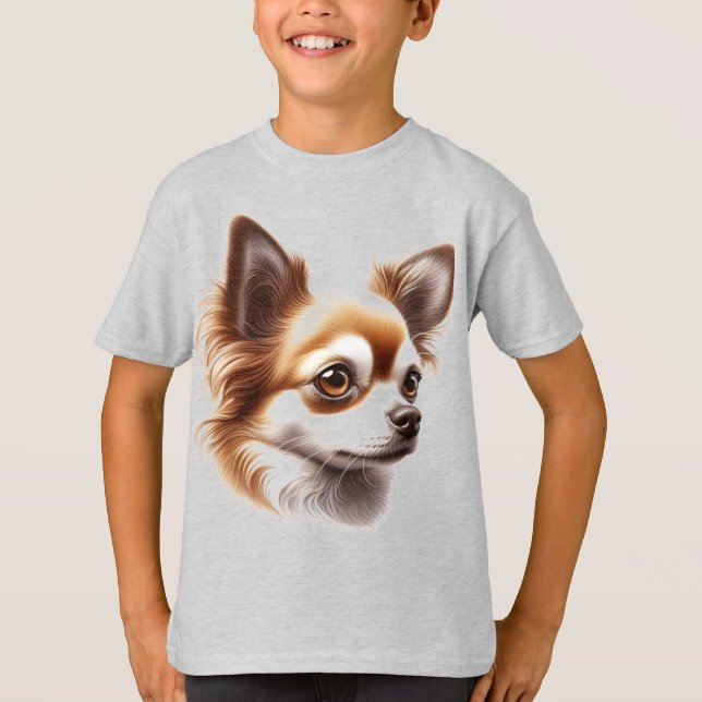 Niedliche Long Hair Chihuahua Welpe Tasse T-Shirt (Vorderseite)