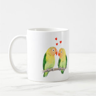 Niedliche Lovebirts mit Namen Kaffeetasse