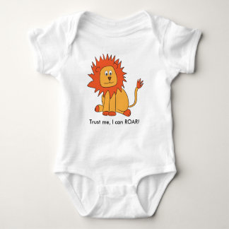 Niedliche Löwe kann ROAR Orange Illustration Baby Strampler