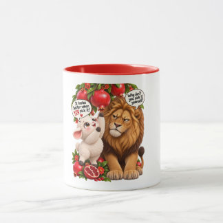 Niedliche Löwe & Lamm Tasse