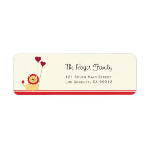 Niedliche Löwe mit Balloon Herz Valentine