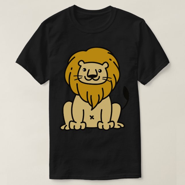 Niedliche Löwendoodle Zeichnend T-Shirt (Design vorne)