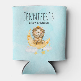 Niedliche Löwenfischerei auf dem Mond Dosenkühler