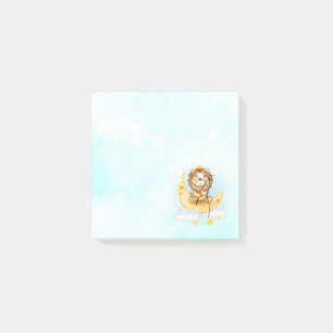 Niedliche Löwenfischerei auf dem Mond Post-it Klebezettel