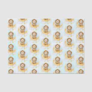 Niedliche Löwenfischerei auf dem Mond Seidenpapier