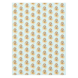 Niedliche Löwenfischerei auf dem Mond Tischdecke