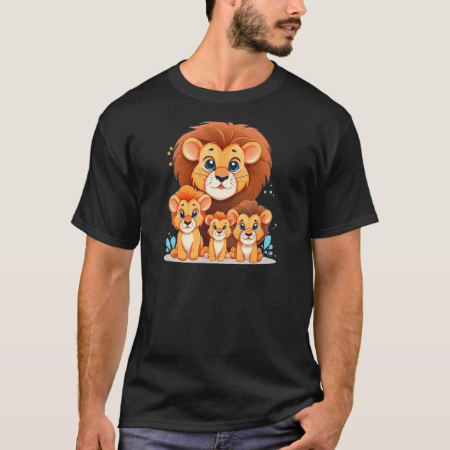 Niedliche Löwenkinder T-Shirt (Vorderseite)