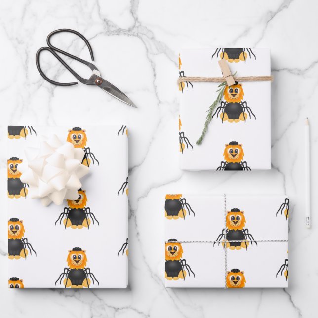 Niedliche Löwenspinne Geschenkpapier Set (Vorderseite)