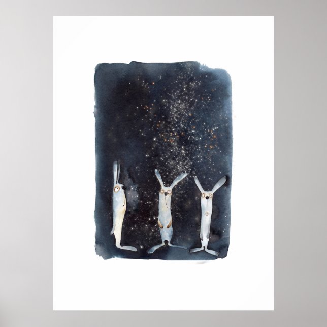 Niedliche, lustige Aquarellbilder Poster (Vorne)