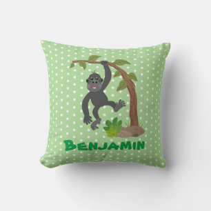 Niedliche lustige Baby Gorilla Cartoon Illustratio Kissen