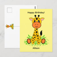 Niedliche lustige Babygiraffe zum Geburtstag
