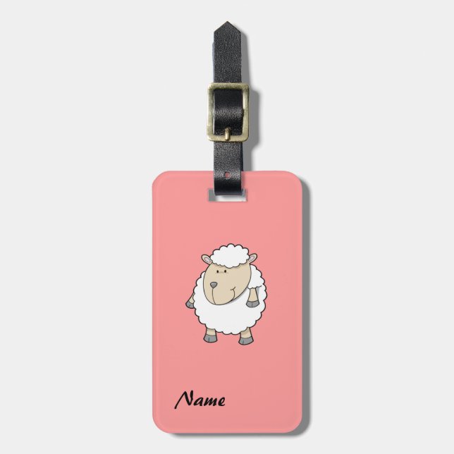 Niedliche lustige, bezaubernde Schafmonogramm Gepäckanhänger (Vorderseite vertikal)