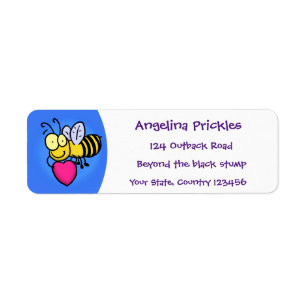 Niedliche lustige Biene mit Herz-Cartoon-Abbildung