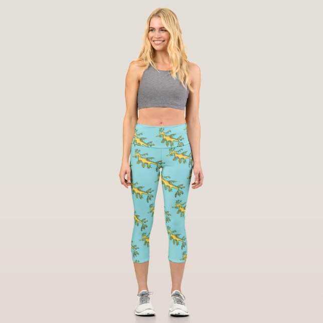 Niedliche, lustige Cartoon-Illustration eines Seed Capri Leggings (Vorderseite)