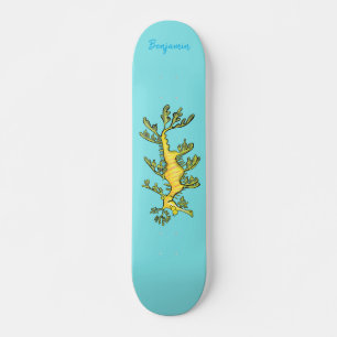 Niedliche, lustige Cartoon-Illustration eines Seed Skateboard