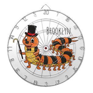 Niedliche lustige Centipez-Cartoon-Abbildung Dartscheibe