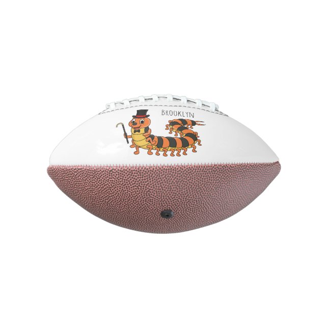 Niedliche lustige Centipez-Cartoon-Abbildung Football (Gedreht 270)