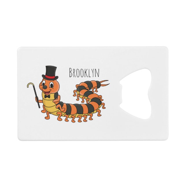 Niedliche lustige Centipez-Cartoon-Abbildung Geldbeutel Flaschenöffner (Vorderseite (Horizontal))