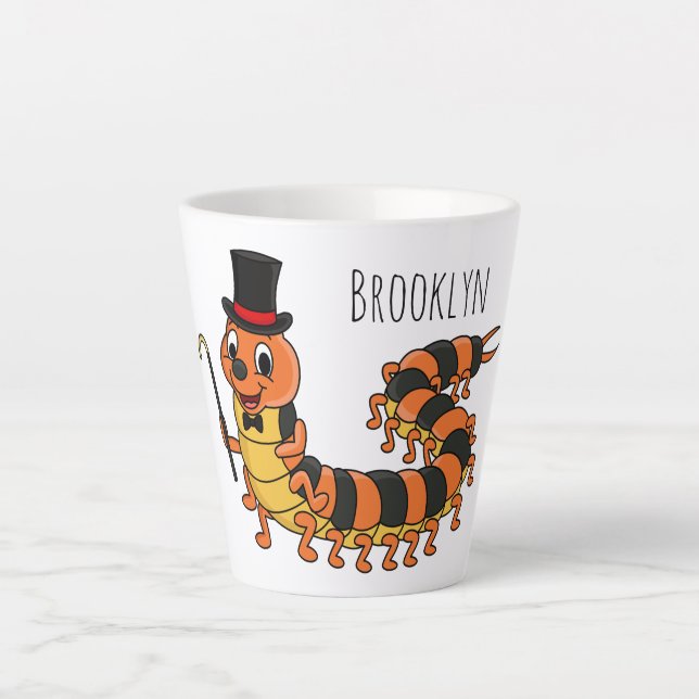 Niedliche lustige Centipez-Cartoon-Abbildung Milchtasse (Vorderseite)