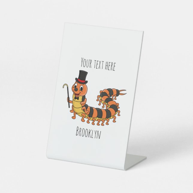 Niedliche lustige Centipez-Cartoon-Abbildung Sockelschild (Vorderseite)