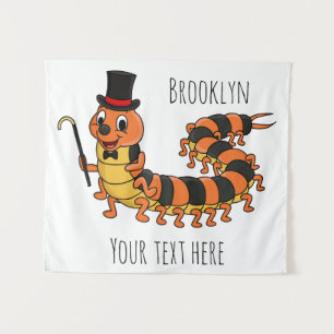 Niedliche lustige Centipez-Cartoon-Abbildung Wandteppich