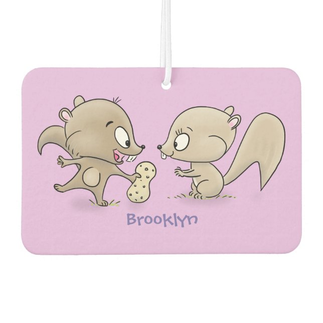 Niedliche lustige Eichhörnchen-Cartoon-Illustratio Autolufterfrischer (Vorderseite)