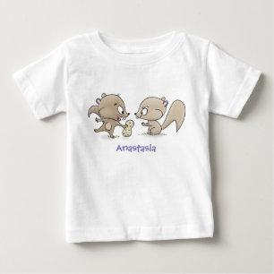 Niedliche lustige Eichhörnchen-Cartoon-Illustratio Baby T-shirt