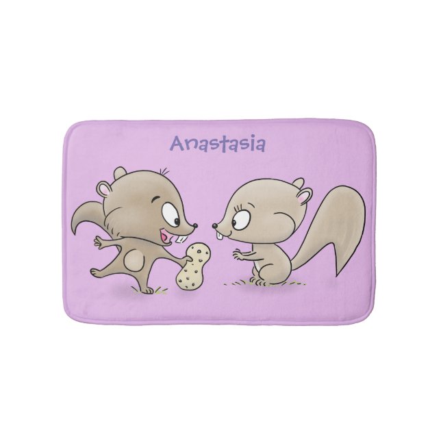 Niedliche lustige Eichhörnchen-Cartoon-Illustratio Badematte (Vorderseite)