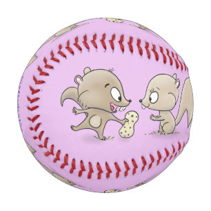 Niedliche lustige Eichhörnchen-Cartoon-Illustratio Baseball