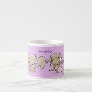Niedliche lustige Eichhörnchen-Cartoon-Illustratio Espressotasse
