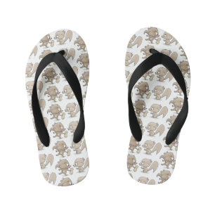 Niedliche lustige Eichhörnchen-Cartoon-Illustratio Kinderbadesandalen