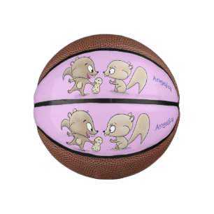 Niedliche lustige Eichhörnchen-Cartoon-Illustratio Mini Basketball