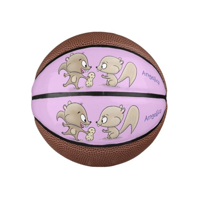 Niedliche lustige Eichhörnchen-Cartoon-Illustratio Mini Basketball (Vorderseite)