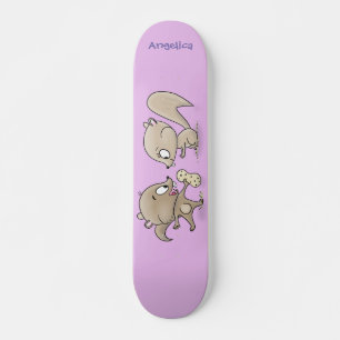 Niedliche lustige Eichhörnchen-Cartoon-Illustratio Skateboard