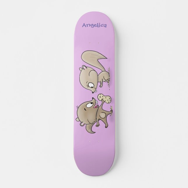 Niedliche lustige Eichhörnchen-Cartoon-Illustratio Skateboard (Vorne)